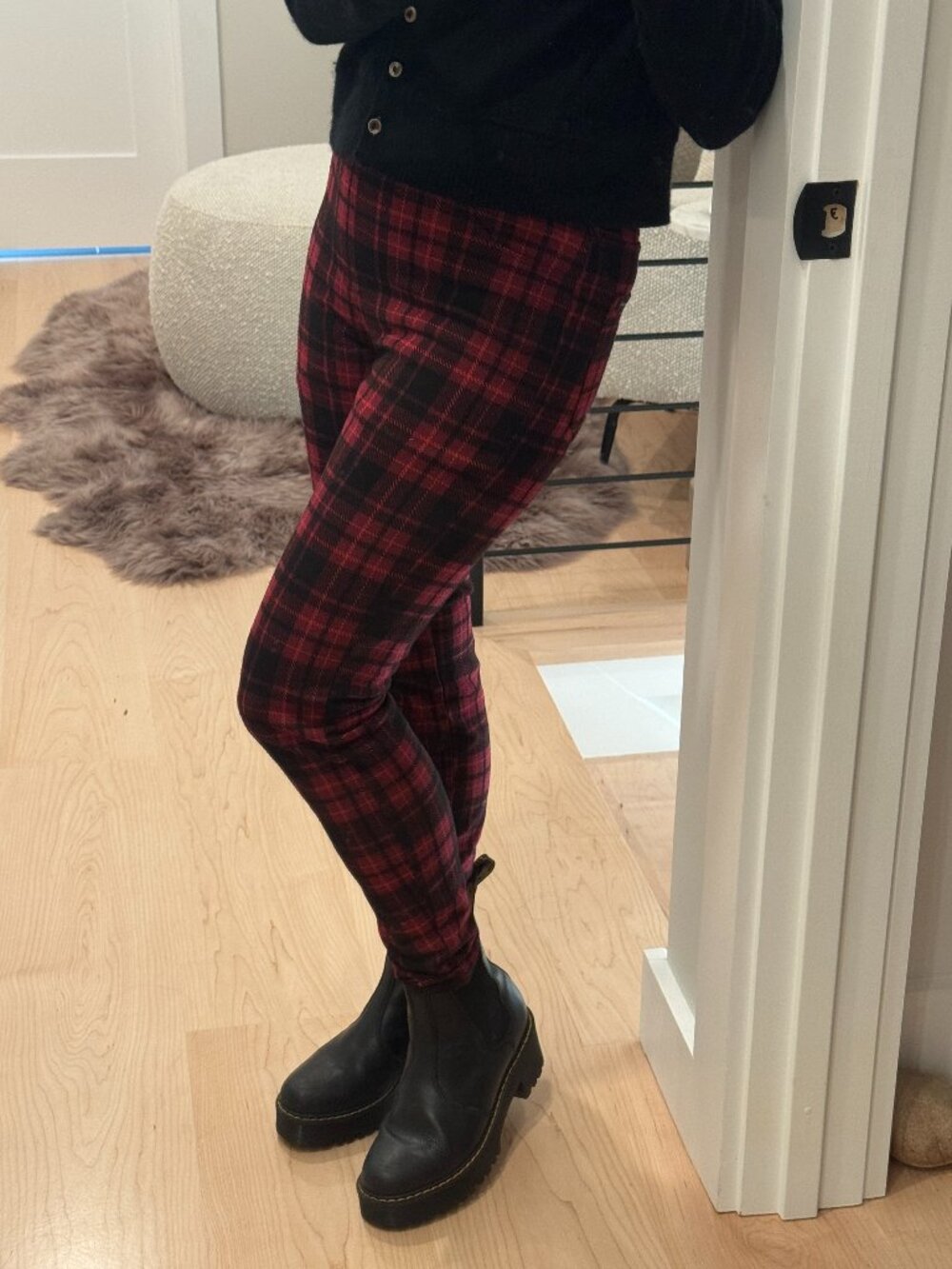 Sanctuary x Anthropologie Grease Red Black Plaid Leggings Pants XS